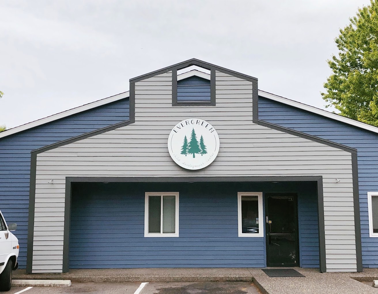 Exterior of building with signage.